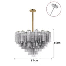 The Amber Orbit | Tiered Glass Chandelier with E14 Sockets