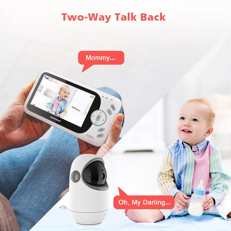 4.3 Inch Video Baby Monitor With Pan Tilt Camera 2.4G Wireless Two Way Audio Night Vision Security Camera Babysitter VB801