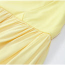 Butter Yellow Mesh Splicing Long Dress Elegant Strapless Split Backless Pleated Gowns For Women 2026 Lady Evening Party Gowns