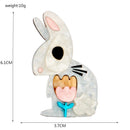 YAOLOGE 2022 Neue Osterhasen Broschen für Damen Süße Cartoon Blume Tier Kaninchen Brosche Pin Kragen Abzeichen Schmuck Geschenk