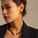 Uworld 18K vergoldeter Edelstahl Klassische ägyptische halbkreisförmige, fächerförmige Ohrringe für Damen Bijoux Femme Gala Geschenk