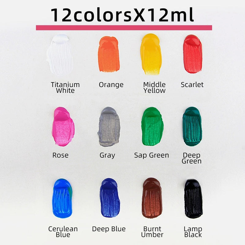 9mL, Acrylic Pigment for Student Art, Graffiti Painting, DIY Pigment, Hand Painted Walls, 12 Colors, Wholesale