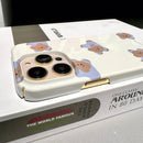 Cute Cartoon Bear Case for iPhone 15 14 13 Pro Max 12 11 Pro Plus 7 8 Shockproof Protective Hard Acrylic Cover New Products