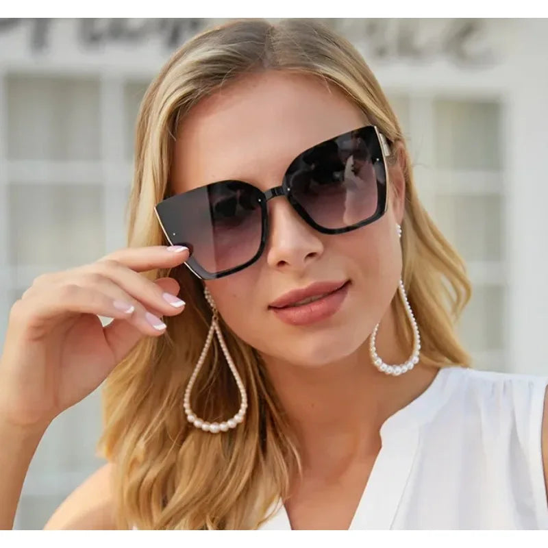 Oversized Cat Eye Sunglasses Women 2022 Luxury Brand Fashion Large Frame Square Sun Glasses for Men Retro Trendy Cateye Eyewear