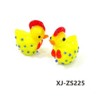 2pcs Cute Handmade Glass Chicken Mini Figurines Ornaments Home Living Room Tabletop Fairy Garden Decor Easter Chick Tiny Statues
