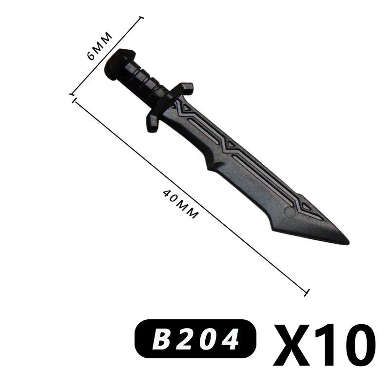 Medieval MOC Weapon Figure Accessories Building Blocks Soldiers Sword Shield Bow Arrow Trident Hammer Axe Spear Brick Kid Toy