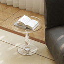 Living Room Bedroom Furniture | Clear Round Acrylic Small Table | 17.7" Diameter 18.7" Height Sofa Side End Nightstand