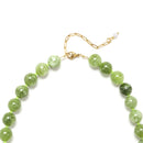 ZMZY Olive Green Agate Stone Beaded Short Necklace Design Charms Necklace Choker Neck Necklace