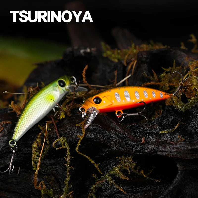 TSURINOYA 46S Sinking Minnow Fishing Lure Intruder 46mm 5g Artificial Trout Ajing Stream Lake Jerkbait Rockfishing Hard Baits