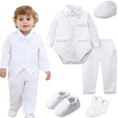 Baby Boy Christening Outfit Infant Baptism Easter Blessing Suit Toddler Wedding Chritmas Xmas Formal Ring Bearer Clothes Set