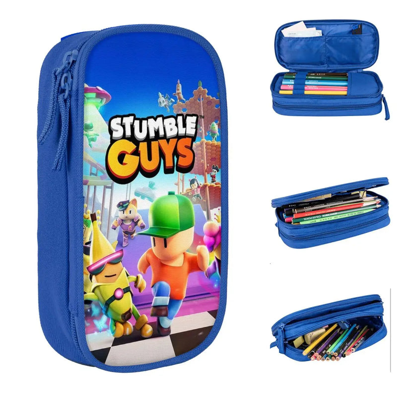 Stumble Guys Pencil Case Fashion Cartoon Game Pen Bag Student Big Capacity Students School Gifts Pencilcases