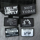 NOT TODAY Letter Stickers for Clothes Tactical Backpack Gear Military Patches Hook and Loop Patch Outdoor Badges
