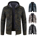 Men Winter Hoodies Knit Sweater Coat Zip Up Camouflage Jacket Y2K Sweatshirts Fleece Zipper Open Overcoat Hombre Clothing