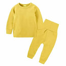 2026 Neuheiten Kleidung für kleine Mädchen Trainingsanzug 2-teiliges Set Warmer Fleece Einfarbiger Pullover+Hose Loungewear-Anzug für Kinder
