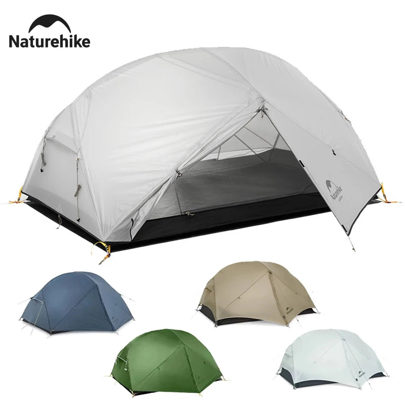 Naturehike Mongar 2 Camping Tent Ultralight Outdoor 3 Season Waterproof 20D Nylon Hiking Tent 2 Person Backpacking Tent