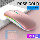 LED Wireless Mouse Rechargeable Silent Bluetooth-compatible Mouse Portable Dual Mode Computer Mice for Laptop Desktop MacBook