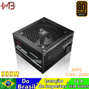 Wovibo Fonte PC Power Supply PSU Rated 600W 80 Plus APFC 120mm Fan Gaming 220V 110V ATX Computer Fuente De Alimentacion Source
