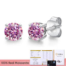 Real 0.1-3CT Test Passed Moissanite Diamond Stud Earrings for Women S925 Silver Platinum Plated Bride Wedding GRA Fine Jewelry
