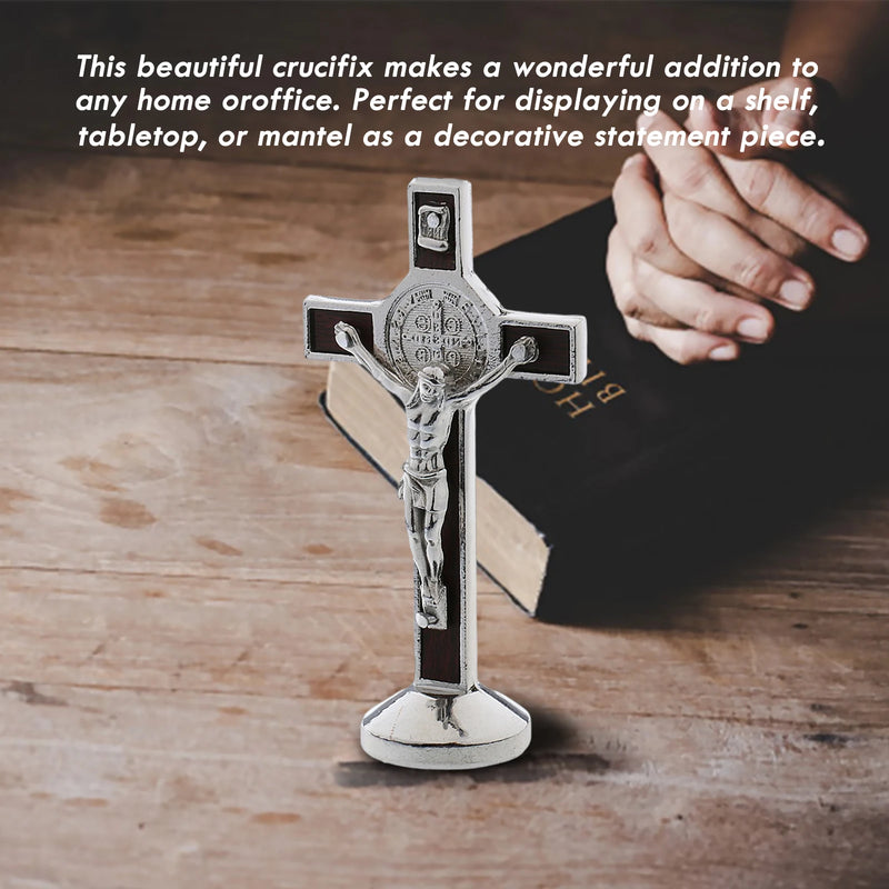 3.5 inch Metal Crucifix Model Jesus on Cross Figure Statue Sculpture Art Craft Christian Amulet Gift