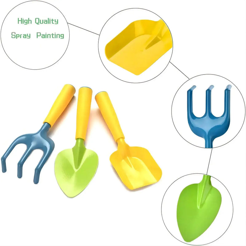 Colorful Garden Tools Toys for children Outdoor Gardening Trowel Shovel Rake Yard Watering Pot Digging Beach Safe Toys Kids Gift