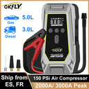 GKFLY Car Jump Starter Portable  Power Bank Air Compressor 150 PSi Tire Inflator Auto Portable Battery Starter for Cars