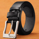 Leather Men's Belt Fashion Metal Alloy Pin Buckle Adult Luxury Brand Jeans Business Casual Waist Male Strap Brand