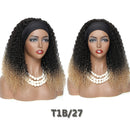Black curly Hair Headband Wigs 18 Inches Ombre Brown Afro Kinky Curly Hair for Afro Women Soku Glueless Wig 150% Density