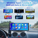 ESSGOO 10,26" Kabelloses CarPlay & Android Auto Dashcam ADAS 4K DVR Bluetooth Audio AUX GPS Navigation Armaturenbrett-Videorecorder
