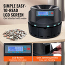 VEVOR 230/300 Coins/Min USD Coin Sorter Counter Professional Electric Automatic Machine LED Display for School Shop Bank Black