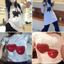 Candy Candy Kawaii T-shirt Casual Round Neck Short Sleeved Women's Fashionable Loose Short Sleeved Trendy Women's Clothing Tops