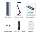 UGREEN M2 SSD Case NVME SATA Dual Protocol M.2 to USB Type C 3.1 SSD Adapter for NVME PCIE NGFF SATA SSD Disk Box M.2 SSD Case