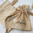 Old Gold Silk Satin Gift Bags 7x9cm 9x12cm 13x17cm 50pcs/Lot Earring Rings Studs Necklace Bangle Jewelry Logo Pouch Sack