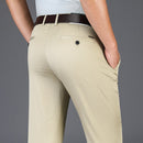 BROON 2023 Herren Neue Freizeit-Hosen Mittelhohe Taille Gerade Formelle Lange Hose Erwachsene Einfarbige Flache Design-Hose Business Herren