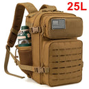 25L GYM Tactical Backpacks for Men Survival Laser Cut Molle Daypack Small Bug Out Bag Hunting Rucksack with Dual Cup Holders