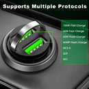 200W Dual-Port Mini USB Auto-Ladegerät Super Fast Charging Zigarettenanzünder 12-24V Aluminiumlegierung Telefon-Ladeadapter