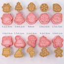 Mehrere Sets DIY Tortendekorationswerkzeuge Weihnachtsplätzchenausstecher Cartoon-Keksausstecher DIY Fondantform Backwerkzeuge für die Küche