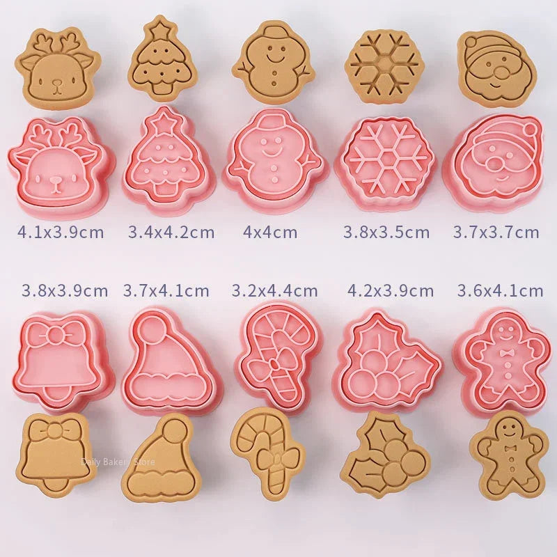 Multiple Sets DIY Cake Decorating Tools Christmas Cookie Cutters Cartoon Biscuit Mould DIY Fondant Mold Baking Tools for Kitchen