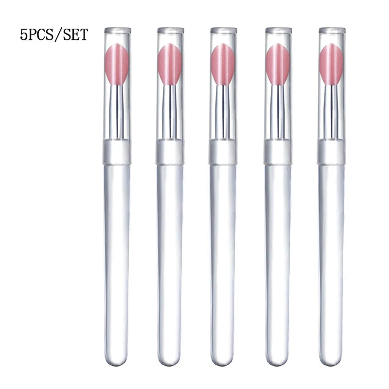 Soft Silicone Applicator Sticks Nail Powder Applying Manicure Brush Tools Washable Nail Art Silicone Pen For Uv Gel Polish