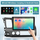Wireless 10.1" Car Radio for Honda Civic 2006-2011 CarPlay Android Auto Touch Screen Car Stereo with Rear Camera GPS WIFI 2G+32G