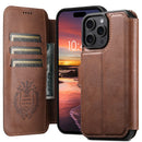 PU Leather Wireless Charging Card Holder Stand Wallet Magnetic Flip Cover Phone Case For iPhone 17 Pro Max 16 Plus 15 14 13 12