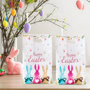 10/25/50pcs Easter Tote Bags with Handles Cartoon Bunny Carrot Design Plastic Gift Bags for Easter Egg Hunt Party Favors Gifts
