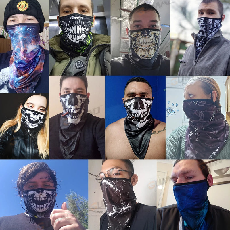 Hiking Scarf Print Half Face Mask Cycling Neck Gaiter Cover Shield Masks Mesh Tube Ski Sport Running Bandana Headband Men Women