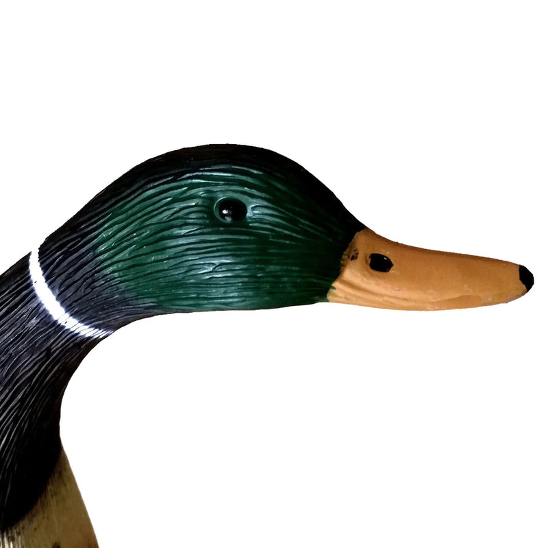 High simulation realistic remote control electric green headed wild duck flying duck, rotating wing male duck, female duck, hunting bait fake duck trap prop statue garden lawn decoration with support rod