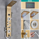 LED-Duschsystem Bad Duschsäule Schwarz Regenfalldusche Duschpaneel Bidetarmatur mit Handbrause Massagedüsen Auslauf