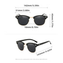 RBsunny Classic Polarized Sunglasses Men Women Retro Half Frame UV400 Glasses Male Popular Anti-glare Travel Driving Eyewear