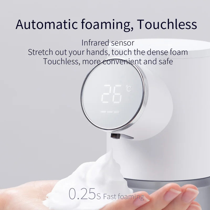 USB Automatic Liquid Soap Dispenser Touchless Sensor Foam Machine with Temperature Display for Bathroom Equipment