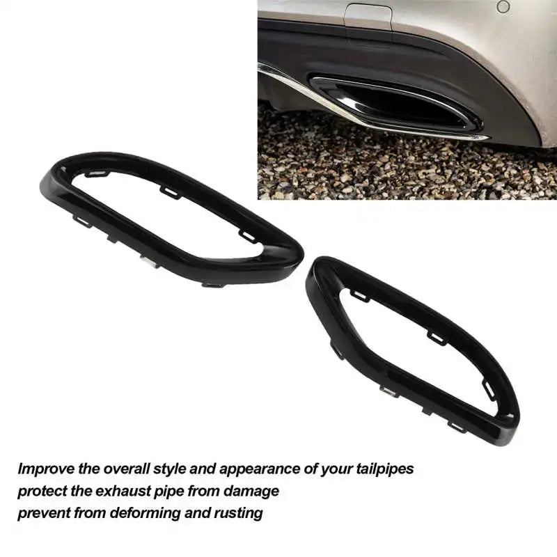 Gloss Black Exhaust Tip Tail Pipe Cover Trims Replacement for Mercedes-Benz A B C E GLC CLS-Class W177 W247 W20 W213 X23 C27