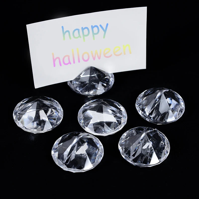 10pcs Diamond Acrylic Table Place Card Holder Crystal Number Name Card Stand Photo Clip for Wedding Anniversary Party Decoration