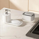 Hand Dish Soap Dispenser Sponge Towel Holder Sink Drain Tray Liquid Soap Pump Container Bathroom Accessory Kitchen Organizer
