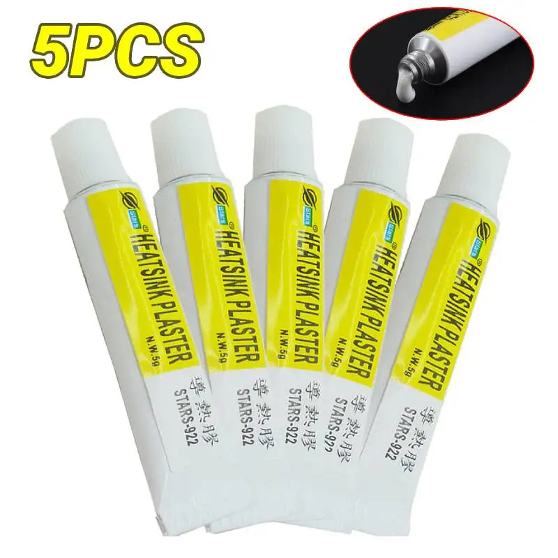 1-5pcs Thermal Pads Conductive Heatsink Glue 5g Plaster Viscous Adhesive Glue For Chip VGA RAM LED IC Cooler Radiator Cooling